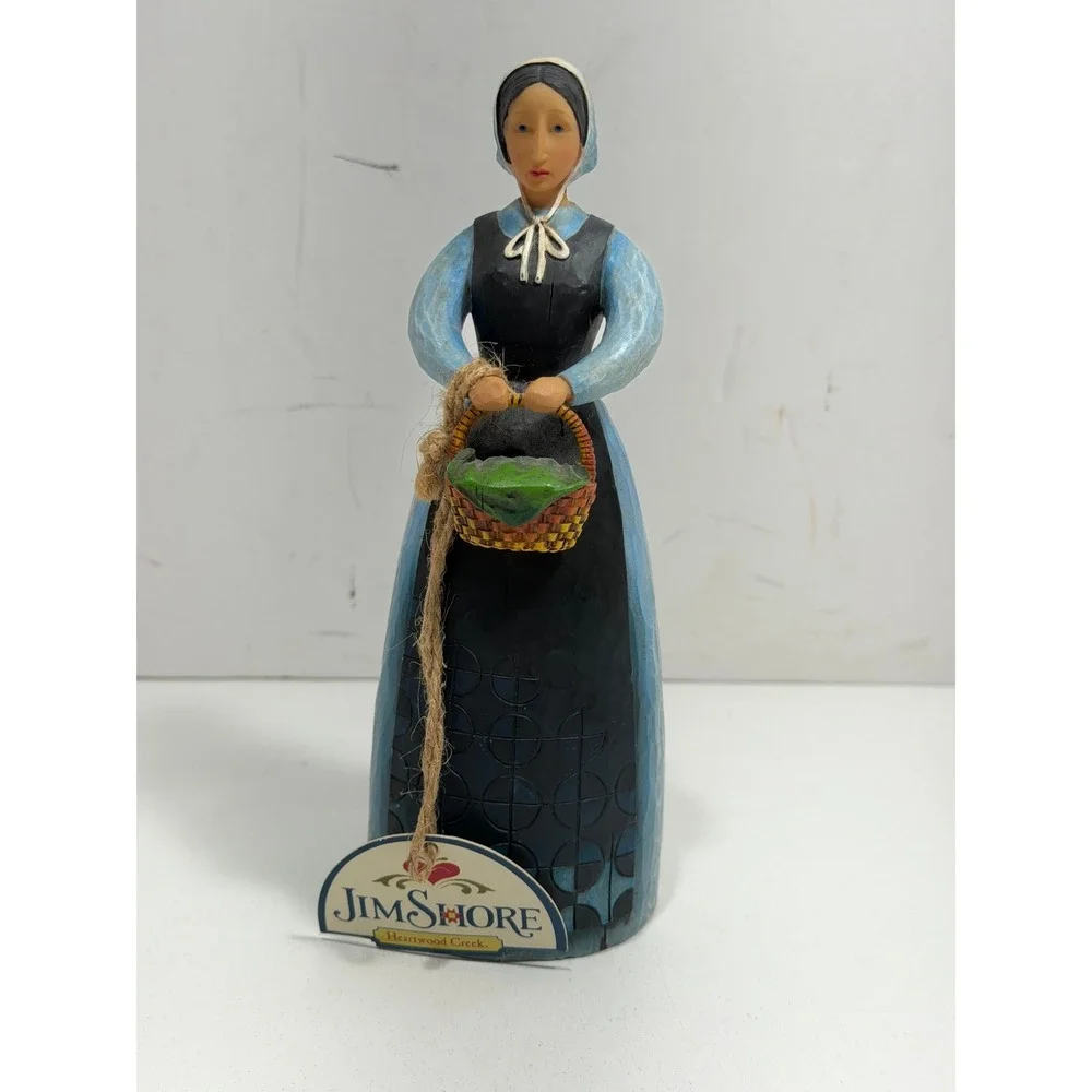 Jim Shore Heartwood Creek pure‎ simple amish Colonial Woman Figurine Blue Black